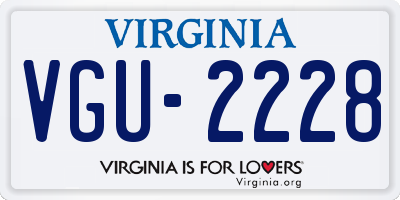 VA license plate VGU2228
