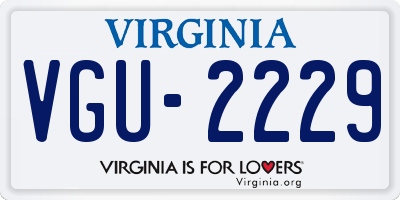 VA license plate VGU2229