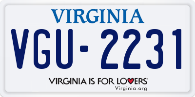 VA license plate VGU2231