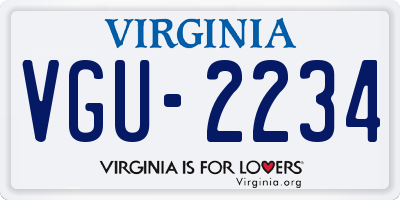 VA license plate VGU2234