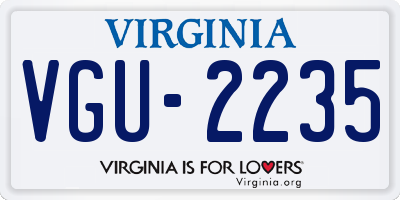 VA license plate VGU2235