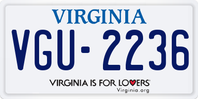 VA license plate VGU2236