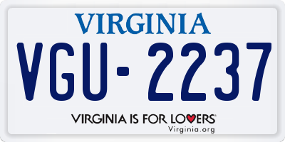 VA license plate VGU2237