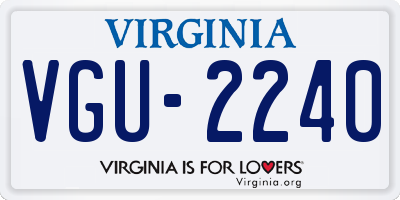 VA license plate VGU2240