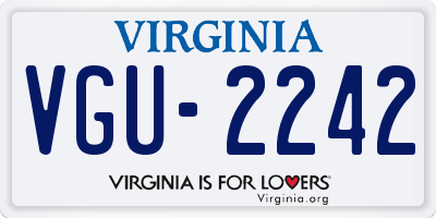 VA license plate VGU2242