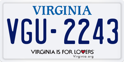 VA license plate VGU2243