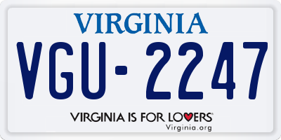 VA license plate VGU2247