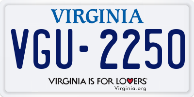 VA license plate VGU2250