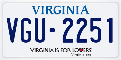 VA license plate VGU2251