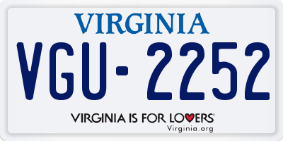 VA license plate VGU2252