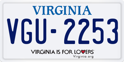 VA license plate VGU2253