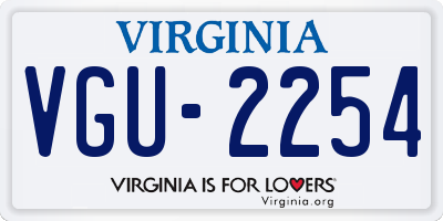 VA license plate VGU2254