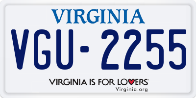 VA license plate VGU2255