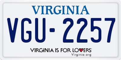 VA license plate VGU2257