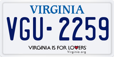 VA license plate VGU2259