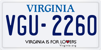 VA license plate VGU2260