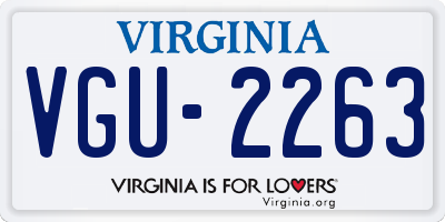VA license plate VGU2263