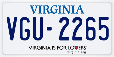 VA license plate VGU2265