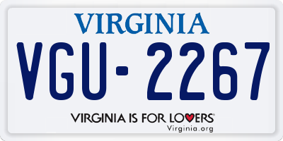VA license plate VGU2267
