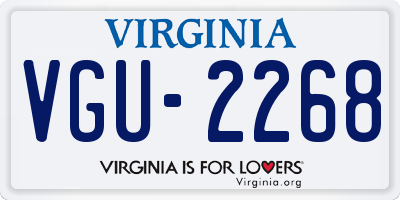 VA license plate VGU2268