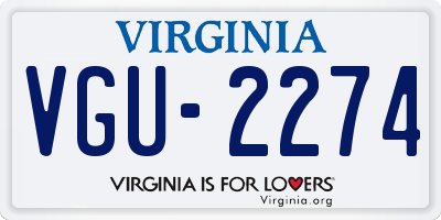 VA license plate VGU2274