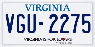 VA license plate VGU2275