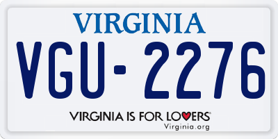 VA license plate VGU2276