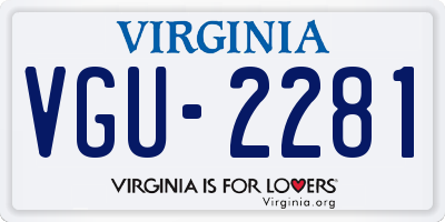 VA license plate VGU2281