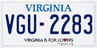 VA license plate VGU2283
