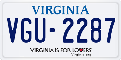 VA license plate VGU2287