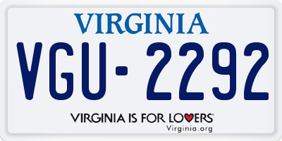 VA license plate VGU2292
