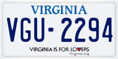 VA license plate VGU2294
