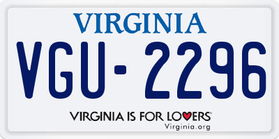 VA license plate VGU2296