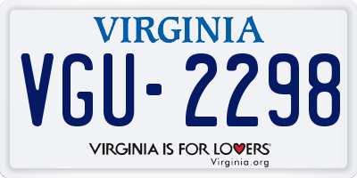VA license plate VGU2298