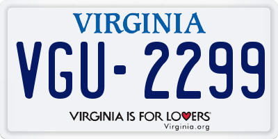 VA license plate VGU2299