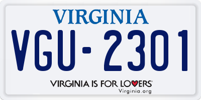 VA license plate VGU2301