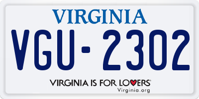 VA license plate VGU2302