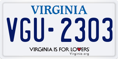 VA license plate VGU2303