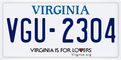 VA license plate VGU2304