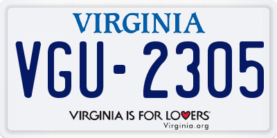 VA license plate VGU2305