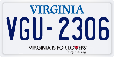 VA license plate VGU2306