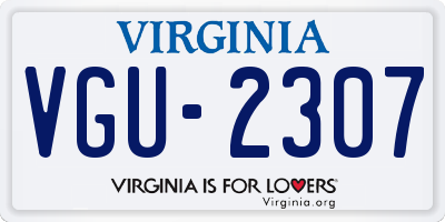 VA license plate VGU2307