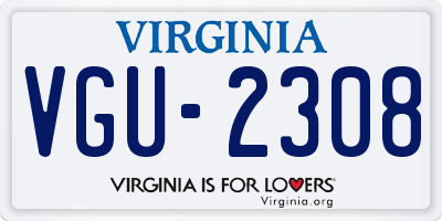 VA license plate VGU2308