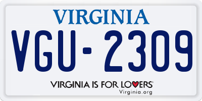 VA license plate VGU2309