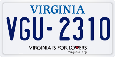 VA license plate VGU2310