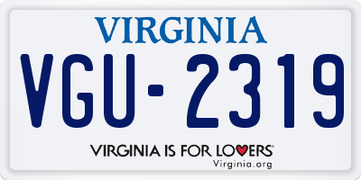VA license plate VGU2319