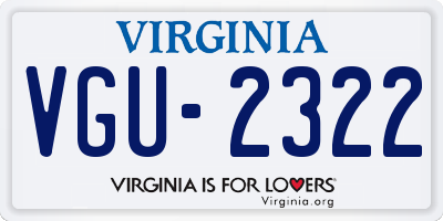 VA license plate VGU2322