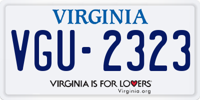 VA license plate VGU2323