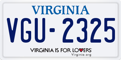 VA license plate VGU2325