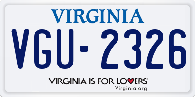 VA license plate VGU2326